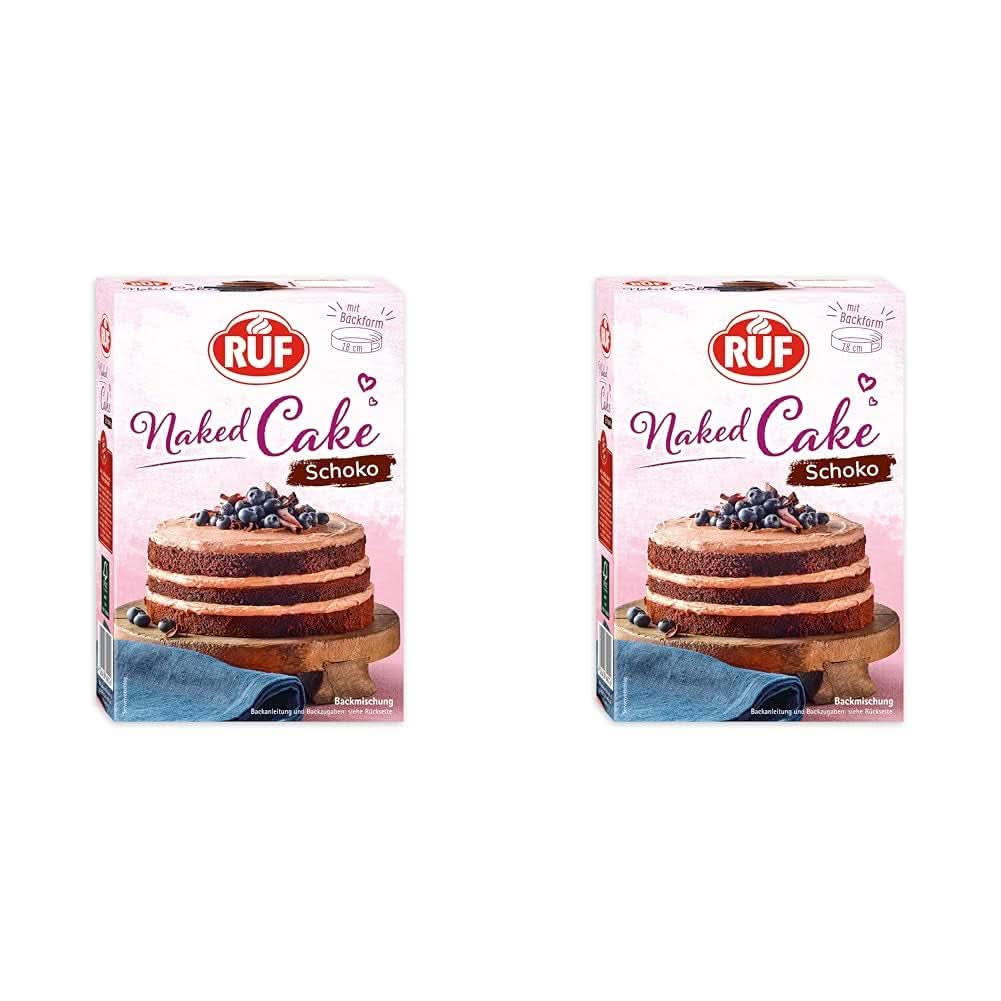 RUF New York Cheesecake Fragola No Bake, Cheesecake Americana Originale con Salsa di Fragole, 360 grammi Kitchen Naty Shop 2 x 300 grammi Naked Cake