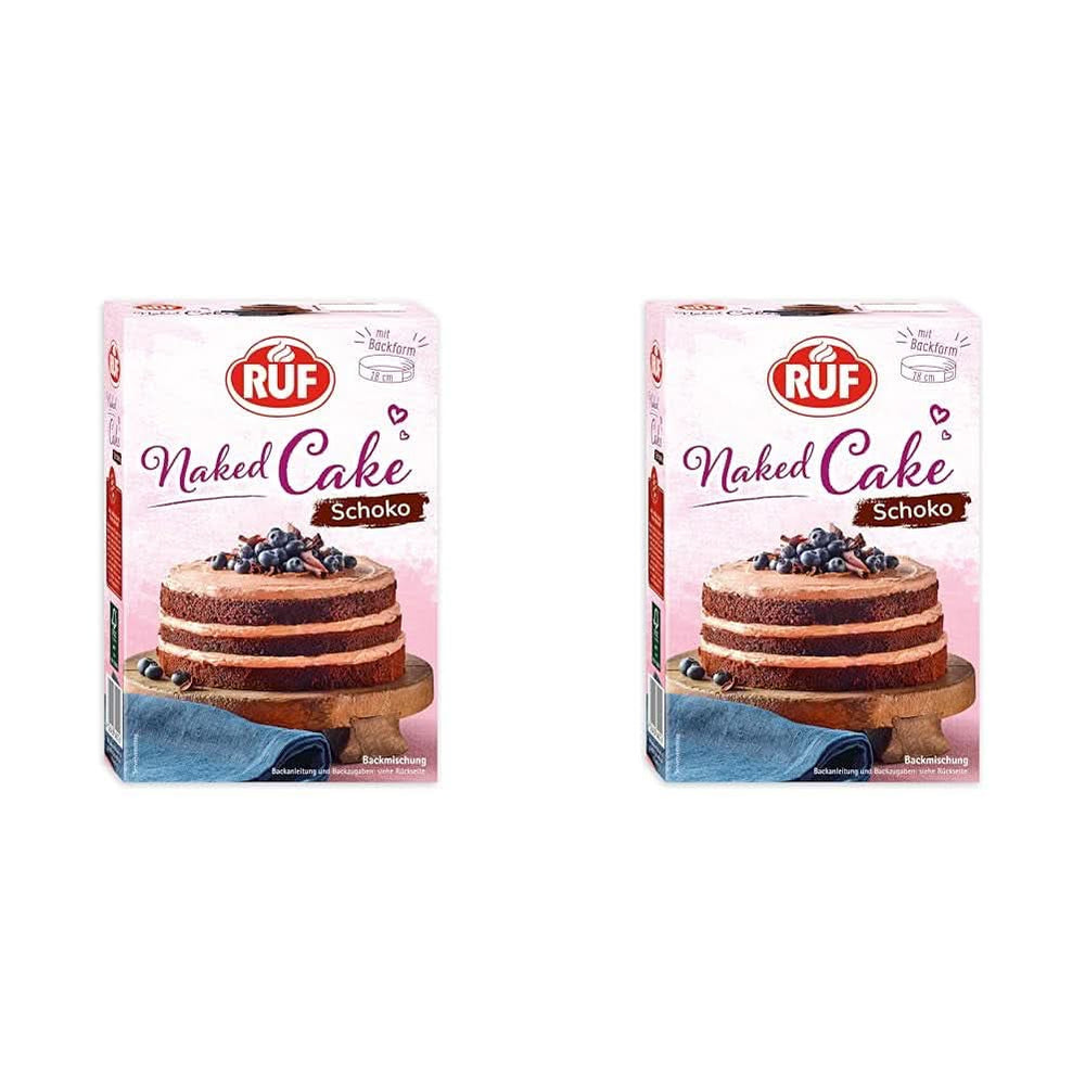 RUF New York Cheesecake Fragola No Bake, Cheesecake Americana Originale con Salsa di Fragole, 360 grammi Kitchen Naty Shop 2 x 300 grammi Naked Cake