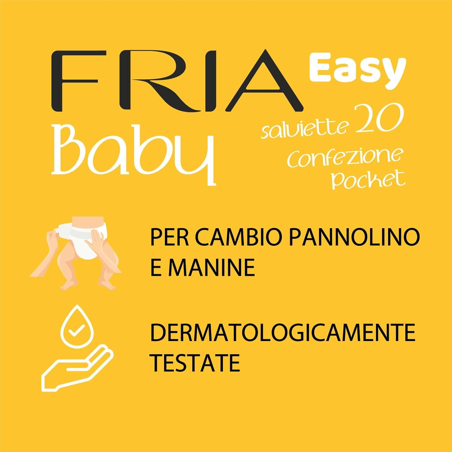 Salviettine umidificate Easy Baby con Aloe Vera ed Estratto di Miele Idratanti per la Pelle, Dermatologicamente Testate, Confezione da 20 Salviette
