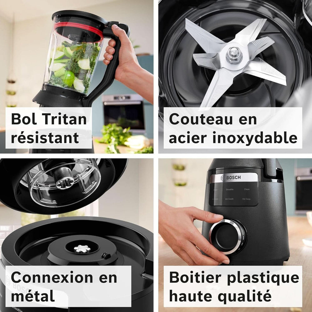 Robot da cucina Vitapower, Serie 6, 1.800 W, 6 programmi, Prospeed Klingen, Tritan™-Krug, Schwarz, MMB6652B Kitchen Naty Shop