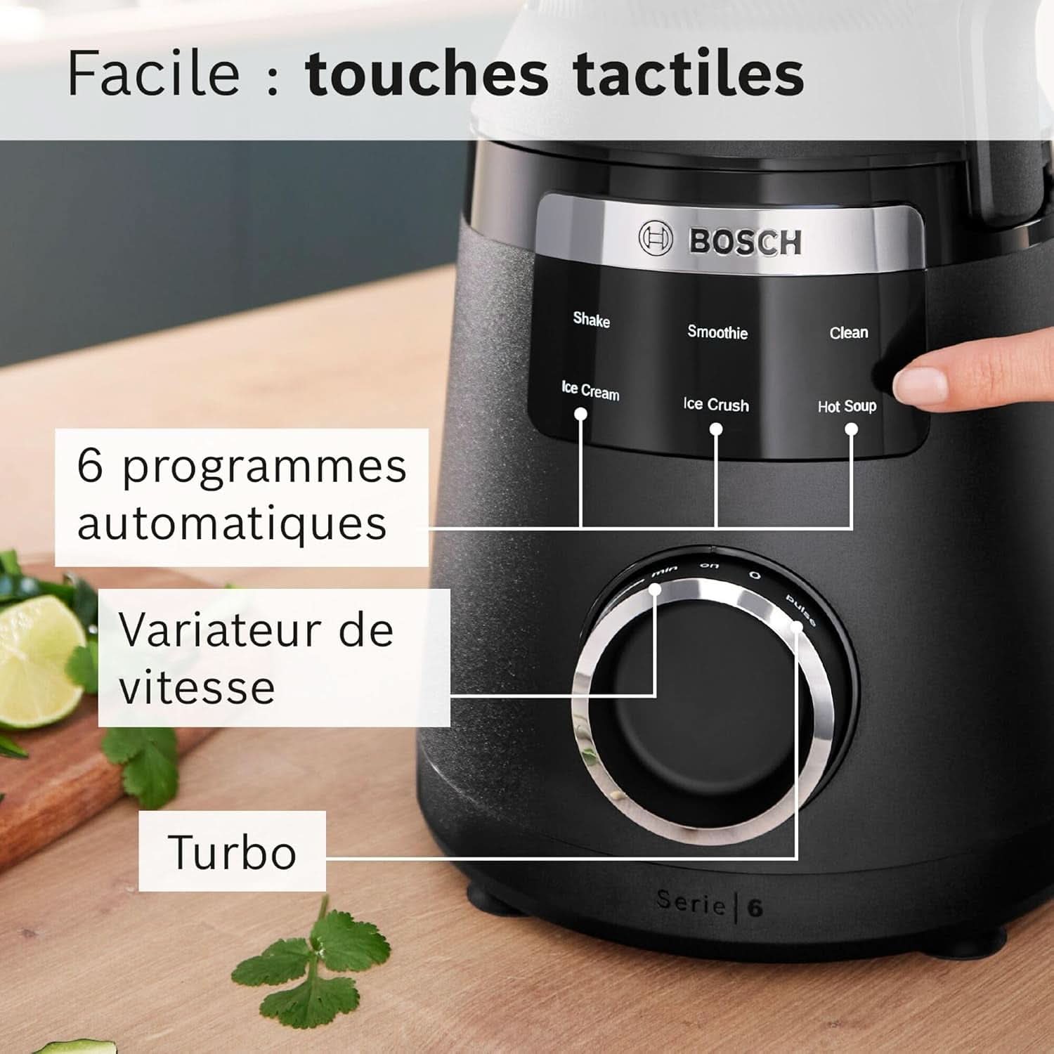 Robot da cucina Vitapower, Serie 6, 1.800 W, 6 programmi, Prospeed Klingen, Tritan™-Krug, Schwarz, MMB6652B Kitchen Naty Shop