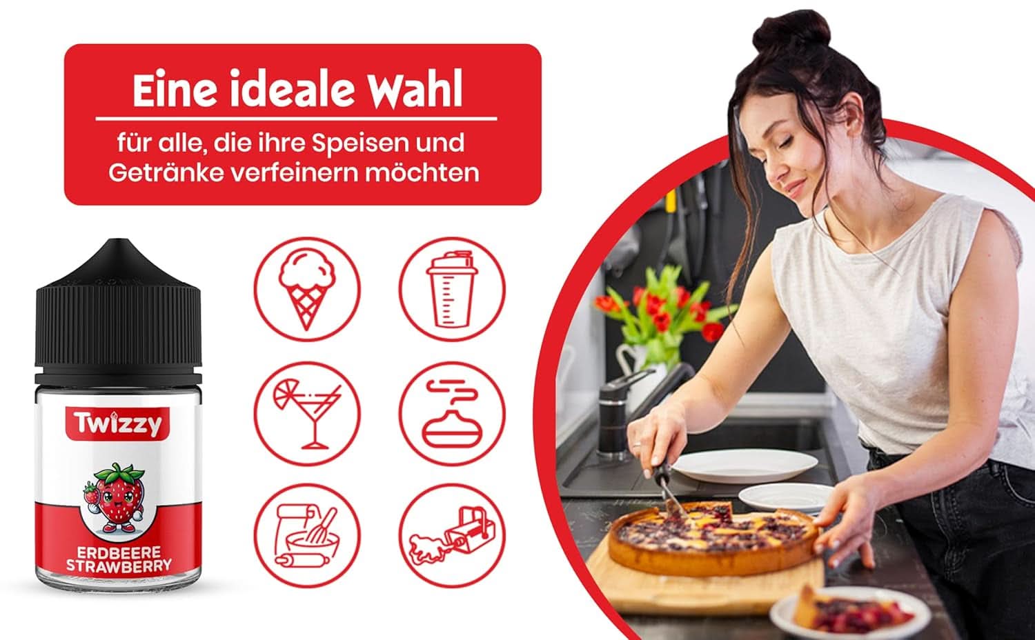 Twizzy Aroma Concentrato Fragola, 60 ml Aromi Naty Shop