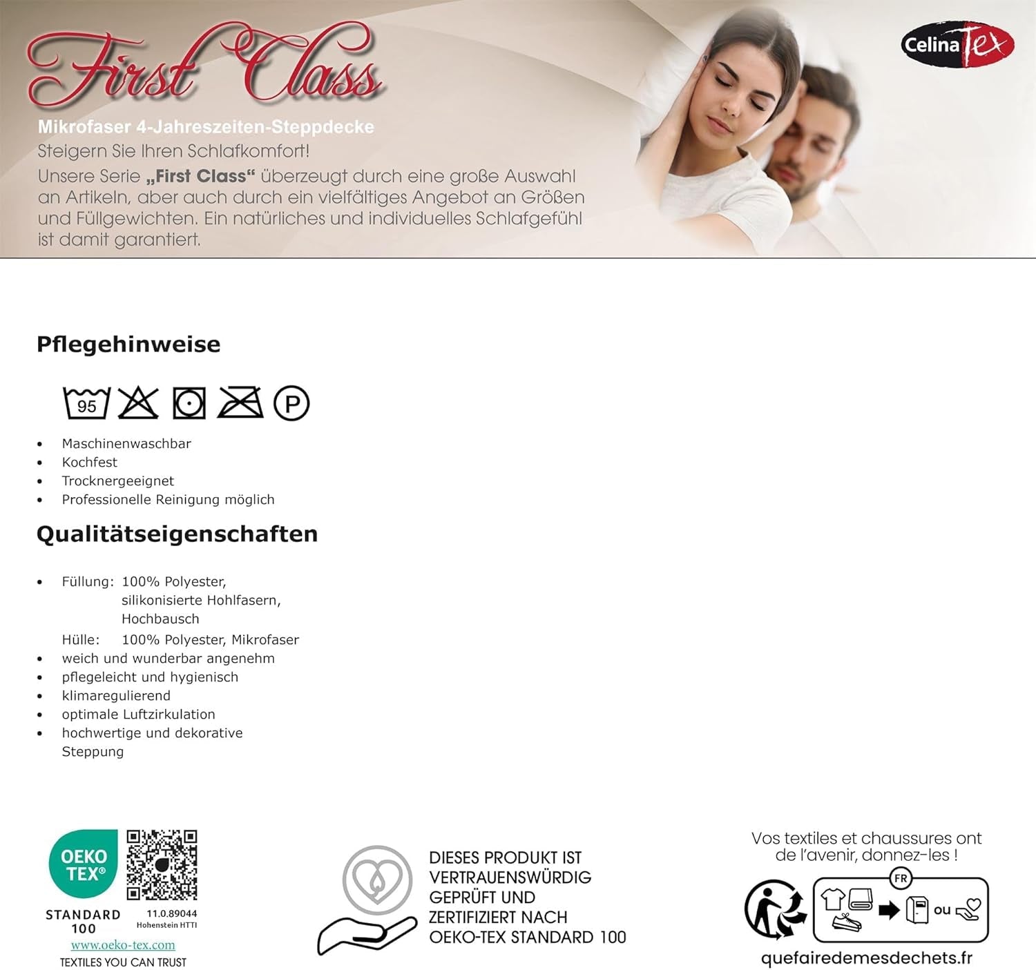 Piumino Celinatex First Class 4 stagioni 140 X 200 Cm piumino traspirante estivo invernale Piumini e Trapunte Naty Shop