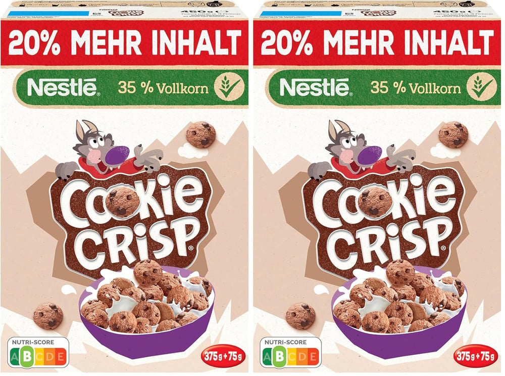Nestlé Cookie Crisp (+20%), biscotti integrali per la colazione ai cereali per bambini, confezione da 1 (1x450g)