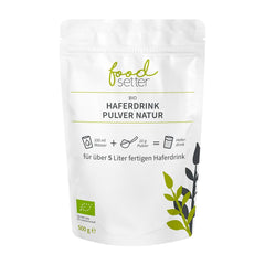 foodsetter Bio Haferdrink Pulver | Busta da 500 g | Haferpulver | Haferpulver istantaneo | Bio-Qualità | Vegano | Senza glutine | Ohne Zuckerzusatz | 0,5 chilogrammi