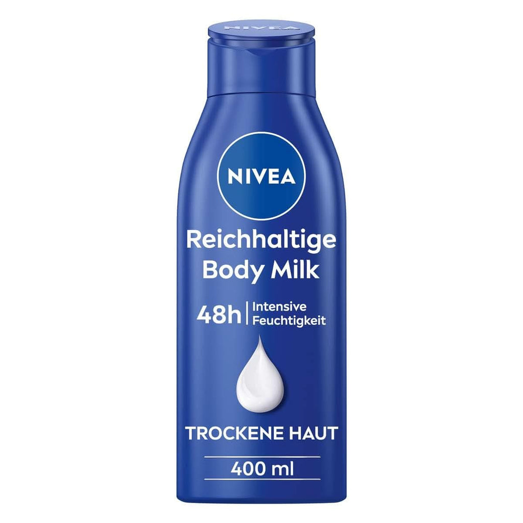 NIVEA Rich Body Milk, cremă de corp hrănitoare intensivă cu ulei de migdale, 400 ml Duș și baie Naty Shop