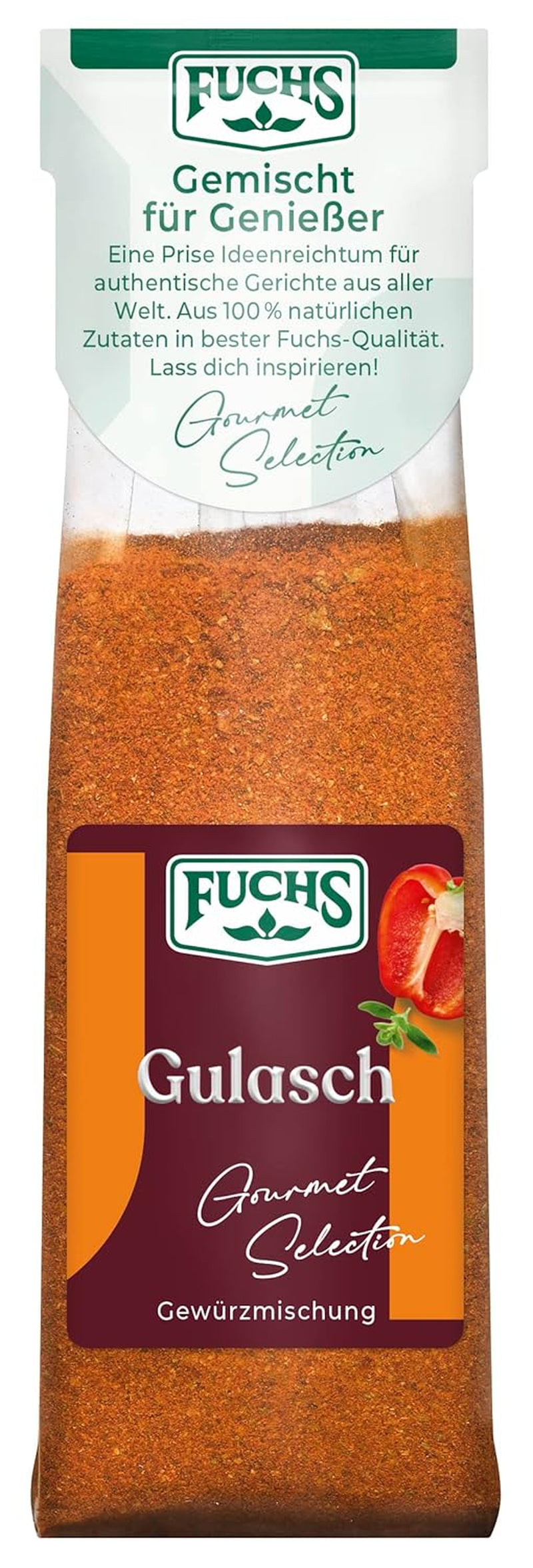 Fuchs Gourmet Selection Klassisch/Heimisch – Bratkartoffel Gewürzsalz, nachfüllbares Kartoffel Gewürz, Salz zum Würzen von Brat- & Ofenkartoffeln, Pommes Frites & Co, vegan, 70 g