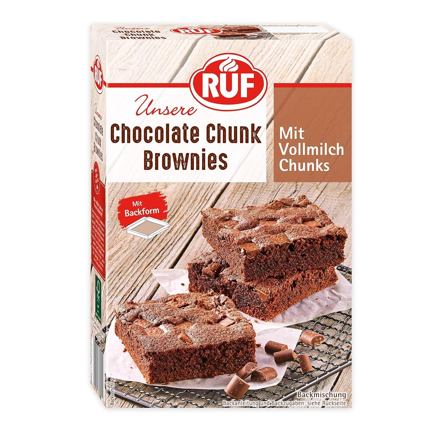 RUF Brookies, mix di more e biscotti, 460 grammi Naty Shop Kitchen 410 grammi Brownies con pezzi di cioccolato