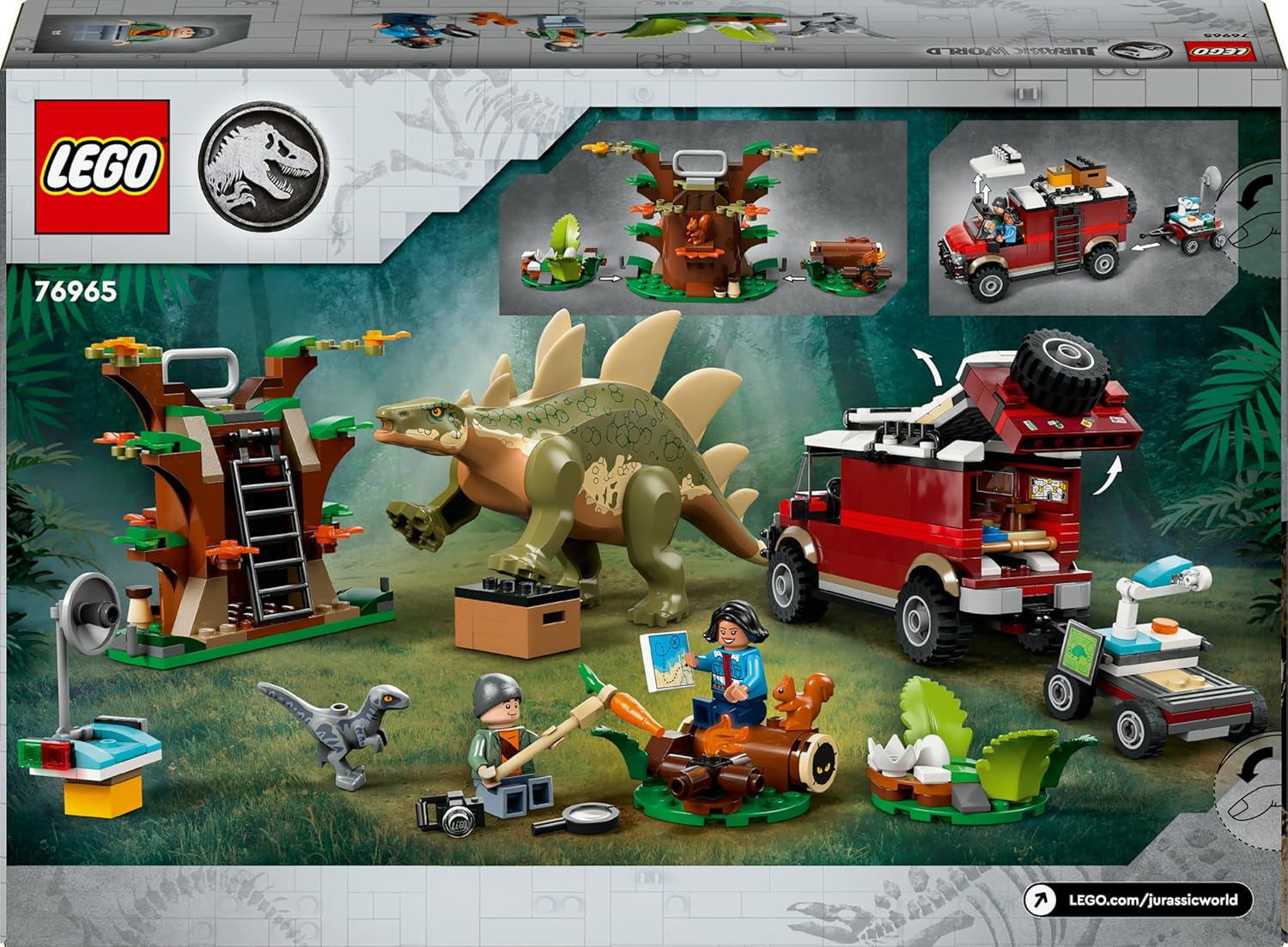 LEGO Jurassic World Dinosaur Missions: Discovery Of The Stegosaurus, Adventure Playset pentru băieți și fete de la 6 ani în sus, cadou pentru fanii lui Ben și Sammy 76965 Seturi de constructie Besuche den LEGO-Store
