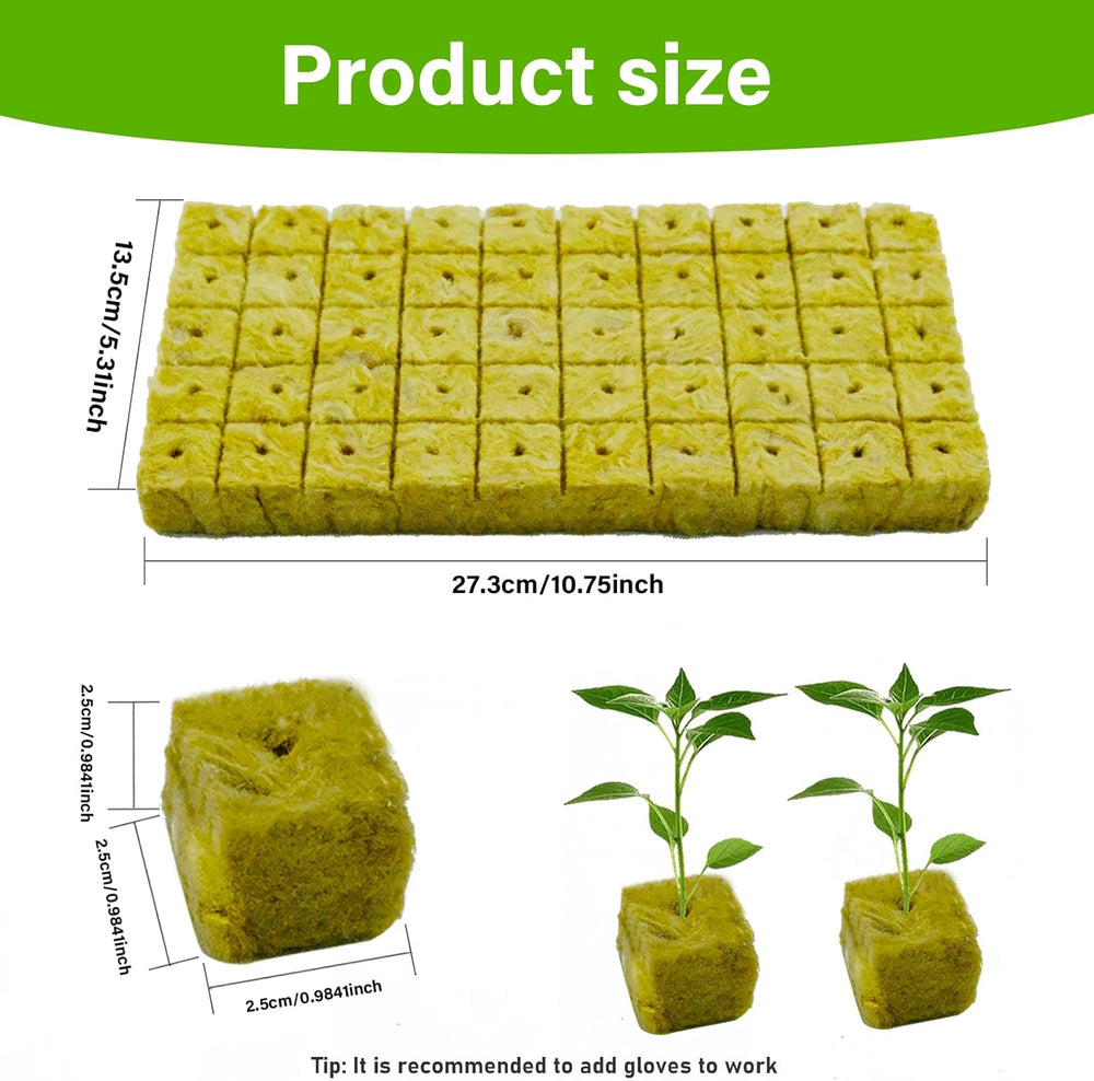 100 pezzi Steinwolle Anzucht Würfel 2.5x2.5x2.5CM Rockwool Cube Anzuchtmatte Steinwolle Anbau Hydrokultur Umpflanzen für Bodenlose Anzucht Setzlinge Stecklinge Klonpflanzen