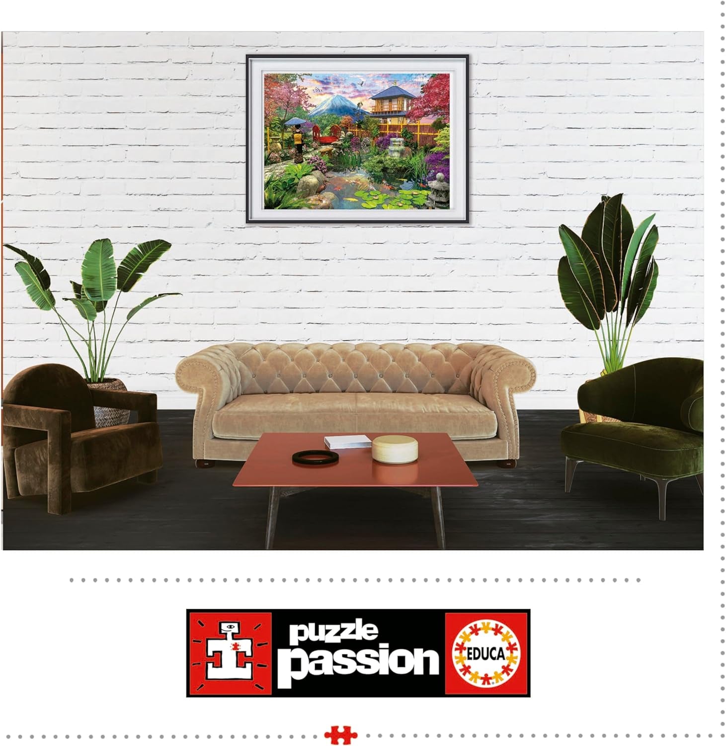 Educa - Puzzle da 1500 pezzi per adulti | Il giardino giapponese. Dimensioni: 85X60 cm. Include la colla per puzzle Fixpuzzle. Per 14 anni (19937) Puzzle Naty Shop