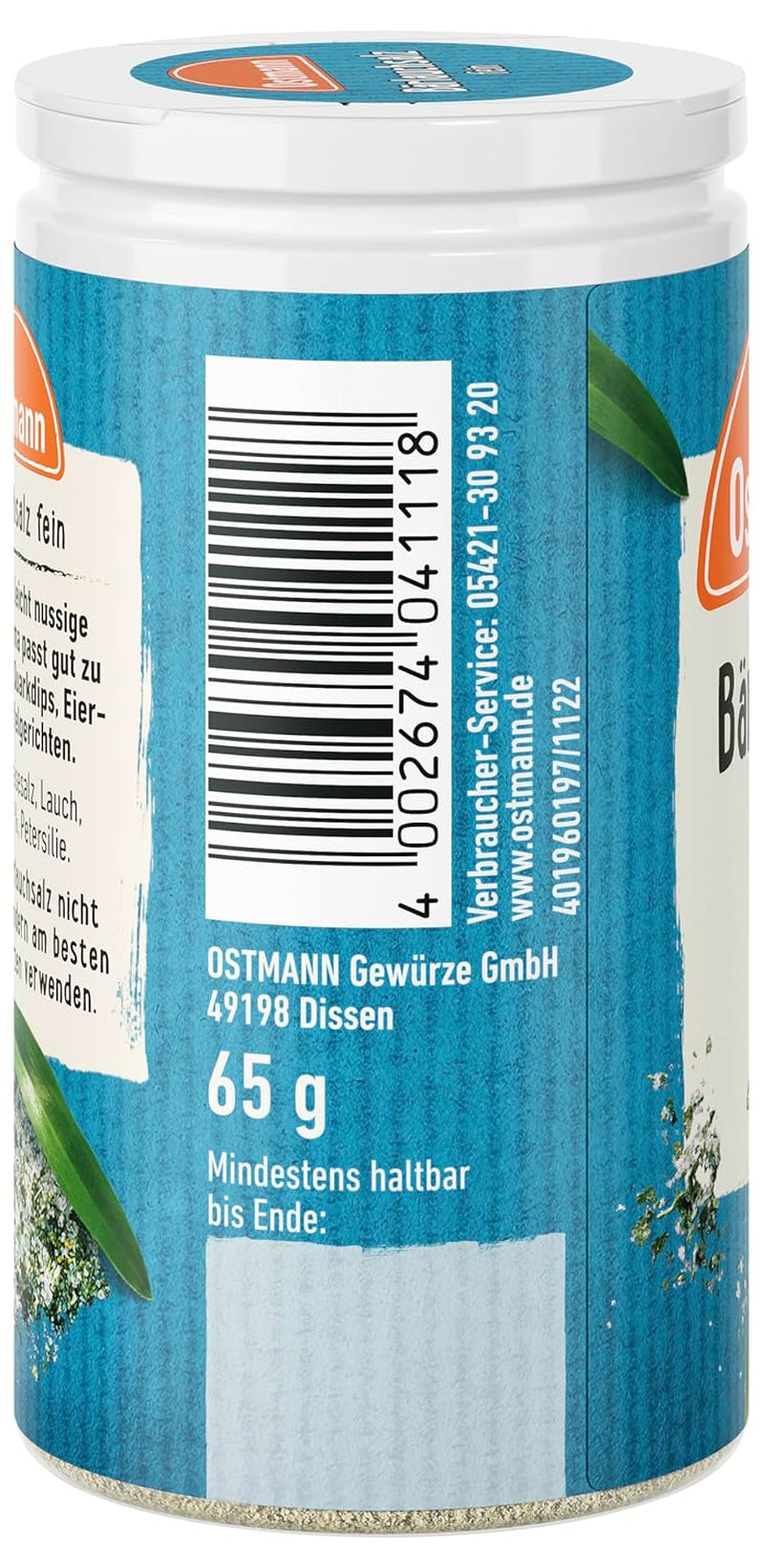 Ostmann Gewürze - Bärlauchsalz | Ideale per oggetti preziosi o materiali riciclabili, resistenti allo sporco | 65 g di Streuer