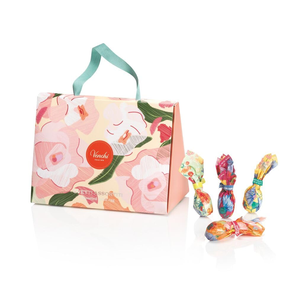 Confezione regalo con ovetti di cioccolato collezione Camelia 200 g