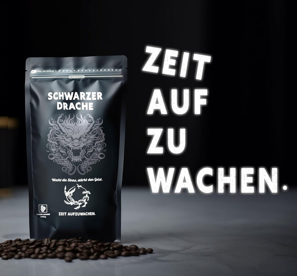Black Dragon Espresso 100% Robusta - Boabe de cafea prăjite extra tari - Cafea foarte tare și corpolentă, cu conținut ridicat de cafeină - Espresso foarte tare