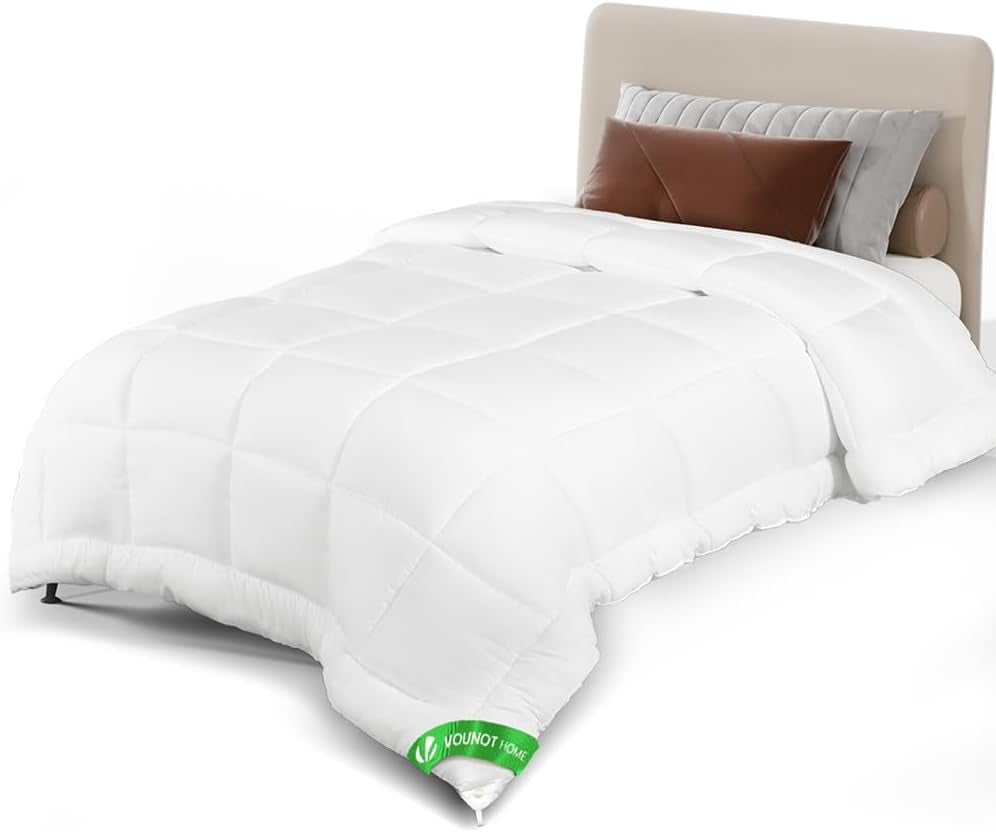 VOUNOT Duvet 155X200Cm, 4 Seasons Winter Duvet Set de 2 500GSM, constând din 2 plăpumi înnodate împreună Adaptable Duvet pentru vară și iarnă, Oeko-Tex Standard Plapumi si pilote Naty Shop Pătură ușoară de vară 135X200Cm