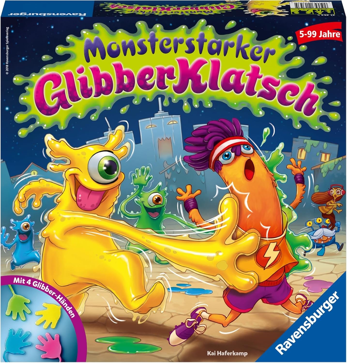 Ravensburger Monster Strong Slime Slap Game per bambini, gioco per feste e famiglie per bambini e adulti, 2-4 giocatori, dai 5 anni in su