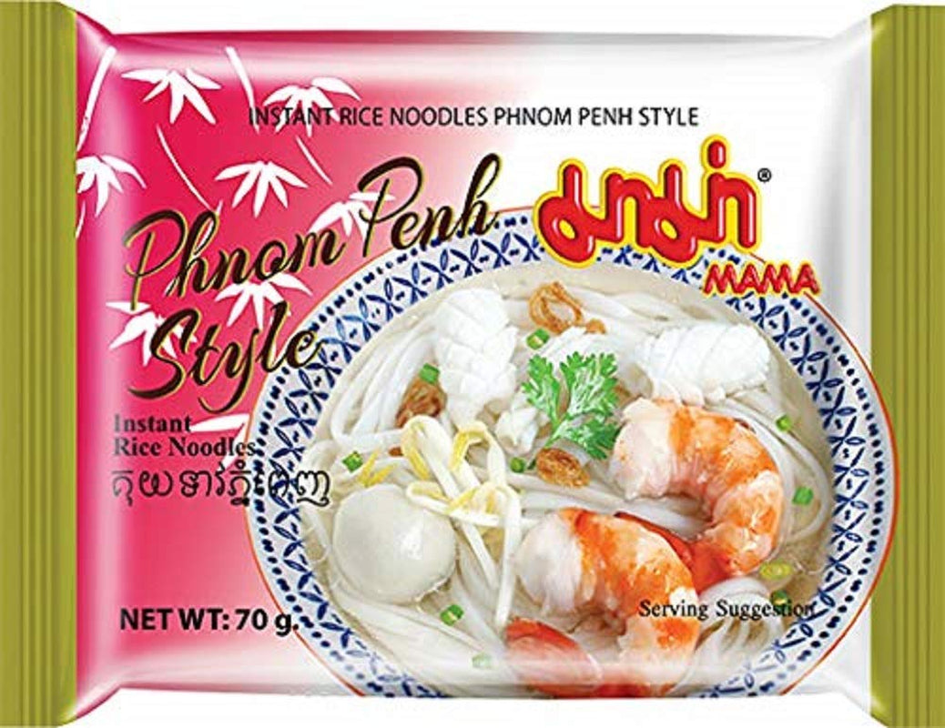 MAMA Phnom Penh Spaghetti di riso istantanei - Spaghetti di riso istantanei in stile orientale - Autentica cucina tailandese - 12 x 70 g