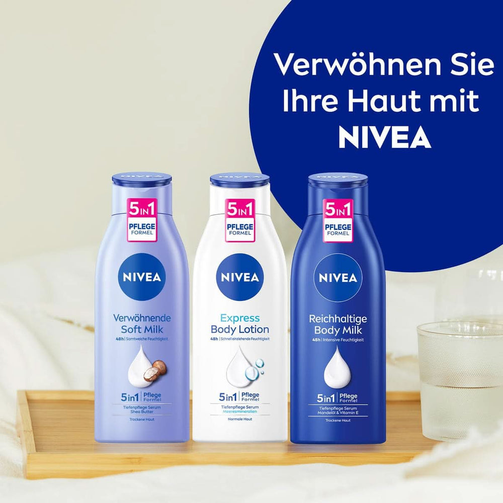 NIVEA Rich Body Milk, crema corpo nutriente intensiva con olio di mandorle, 400 ml Doccia e bagno Naty Shop