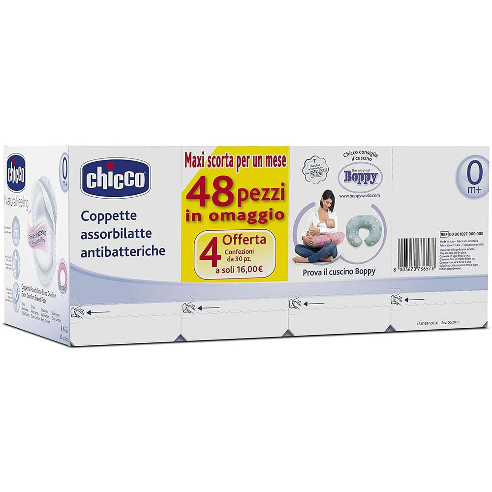 Chicco Cuscinetti protettivi per capezzoli, antibatterici, 4 settimane, 120 pezzi Accessori Alimentazione e Allattamento Bebe Naty Shop
