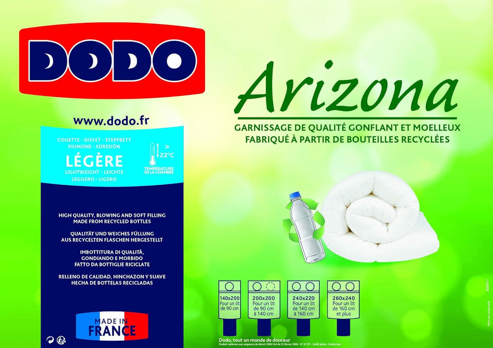 DODO Piumino Couette Arizona, leggero, poliestere, bianco, 140/200 Piumini e trapunte Naty Shop