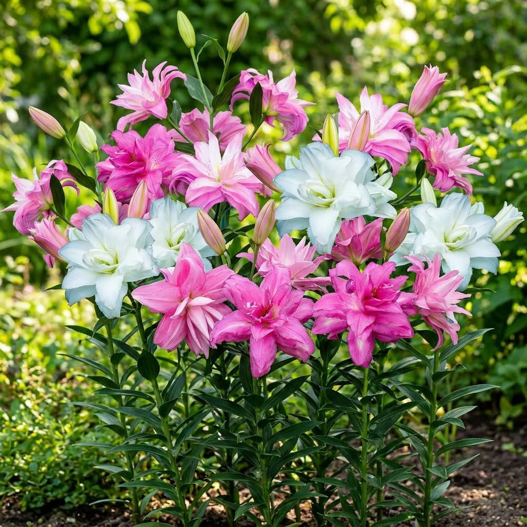 Bulbi di giglio perenni resistenti - Miscela di loto orientale - 10 bulbi - Esclusivi bulbi da fiore olandesi - Per giardino e vasi (bulbi grandi senza semi, non artificiali)