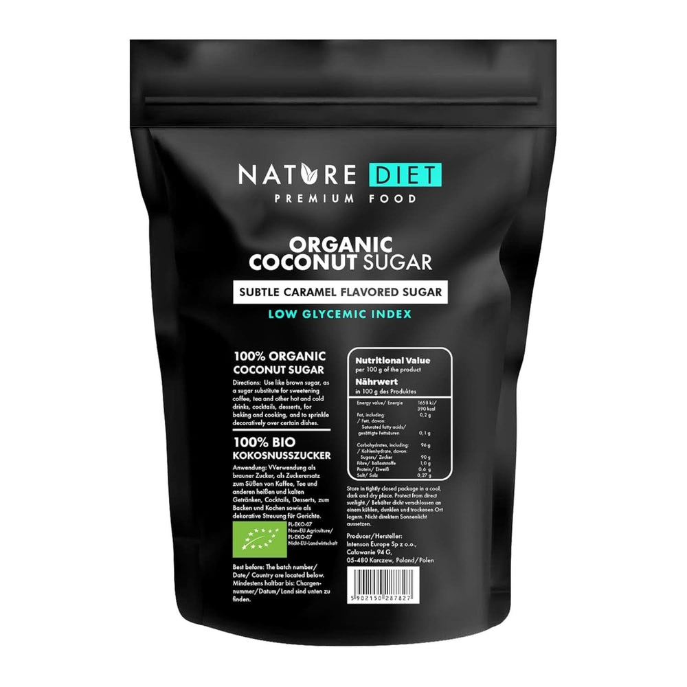 Zucchero di cocco biologico, gusto caramello, Dolcificanti da 1,5 Kg Naty Shop