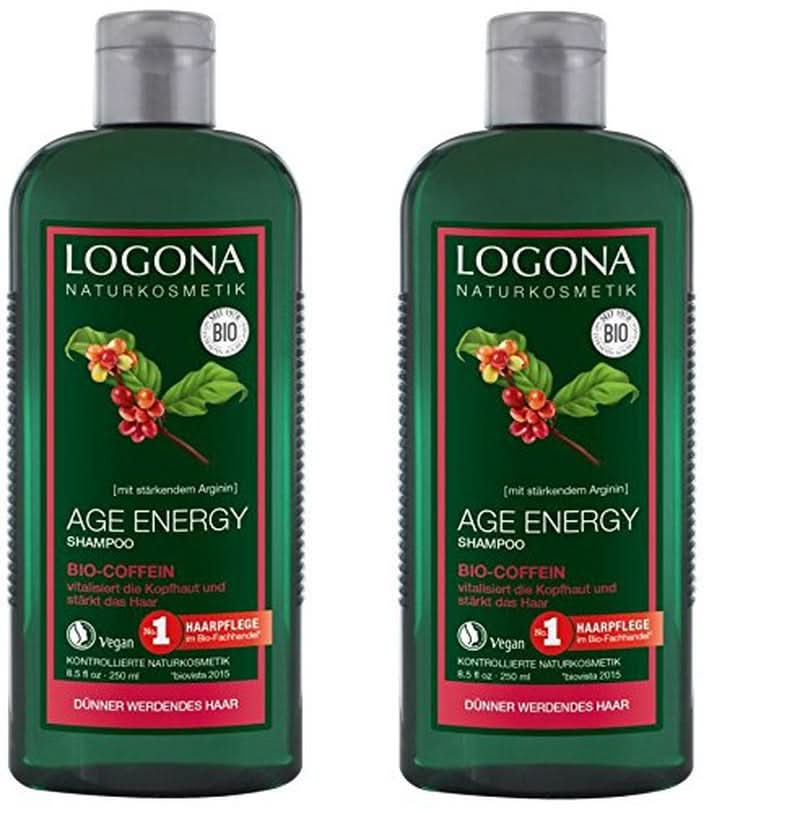 LOGONA Cosmetici Naturali, Shampoo, formula vegana caffeina biologica, 250 ml Doccia e bagno Naty Shop 500 ml