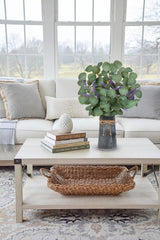 Hollyone Kunstpflanze Eukalyptus in Rustikalen Metall Vase, 45Cm Zimmerpflanzen Künstliche Eukalyptus Mit Lavendel Dekopflanzen Für Bauernhof Haus Hochzeit Tisch Centerpiece Deko