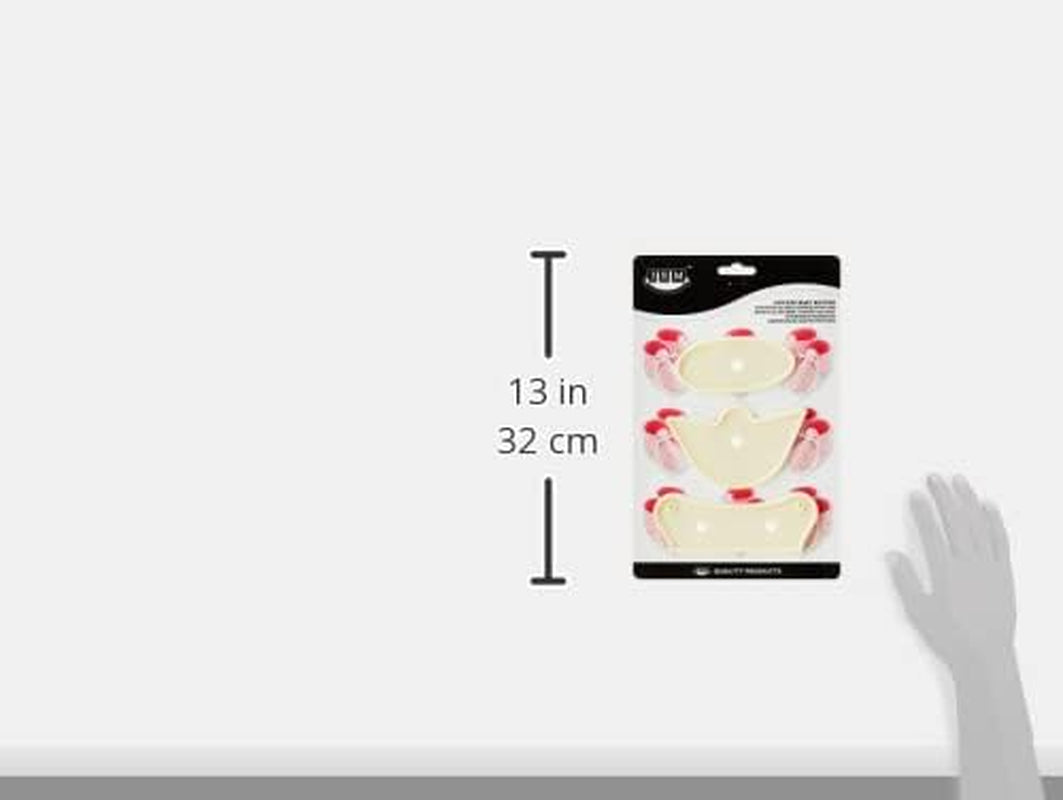 100C008 Forme de biscuiți Jem pentru botoșei de mărime naturală, asortate, plastic, fildeș, 18 x 1 x 28 cm, 3 bucăți