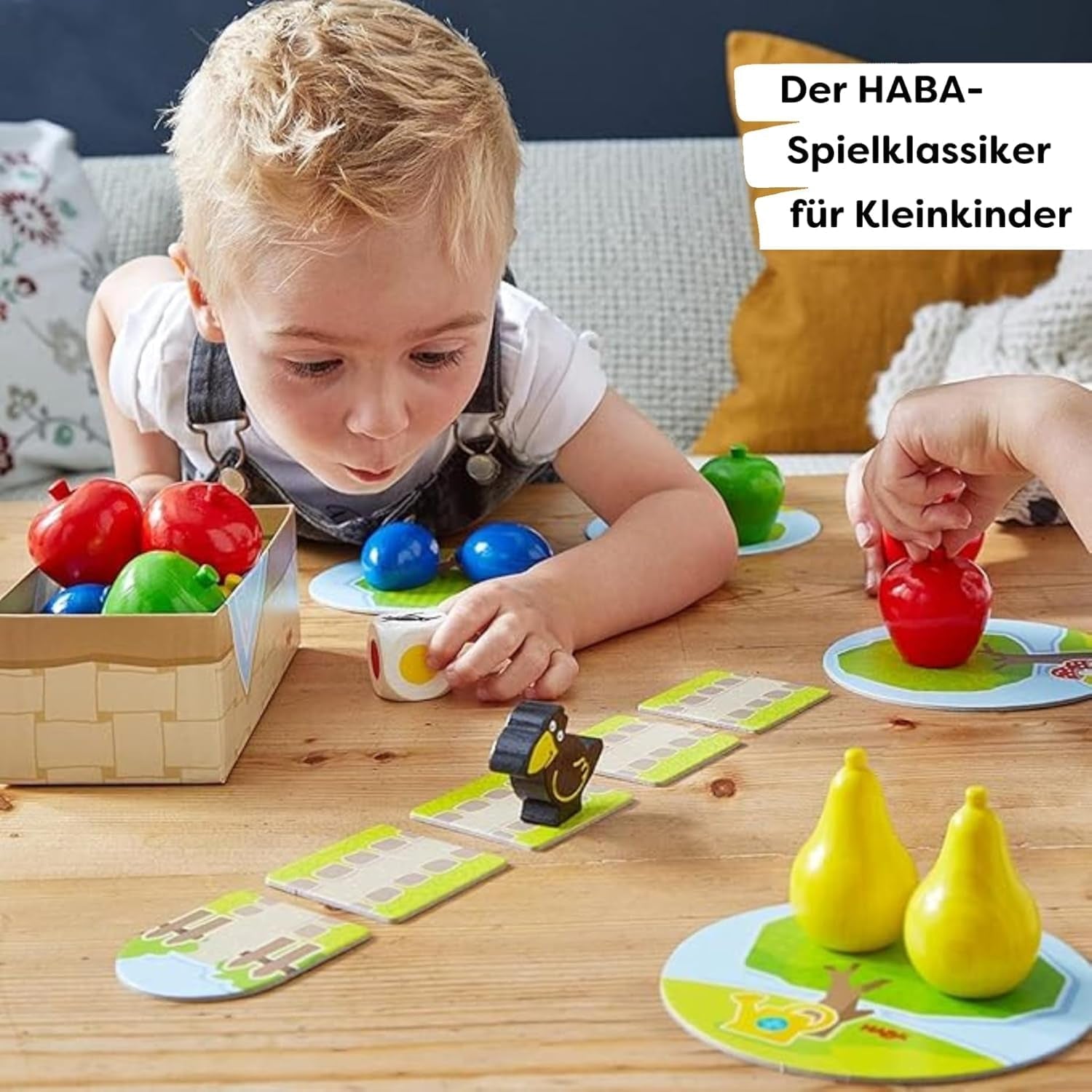 HABA First Orchard – I miei primi giochi: gioco da tavolo e per famiglie su colori e forme, Classico giocattolo in legno per bambini a partire da 2 anni – 1004655001