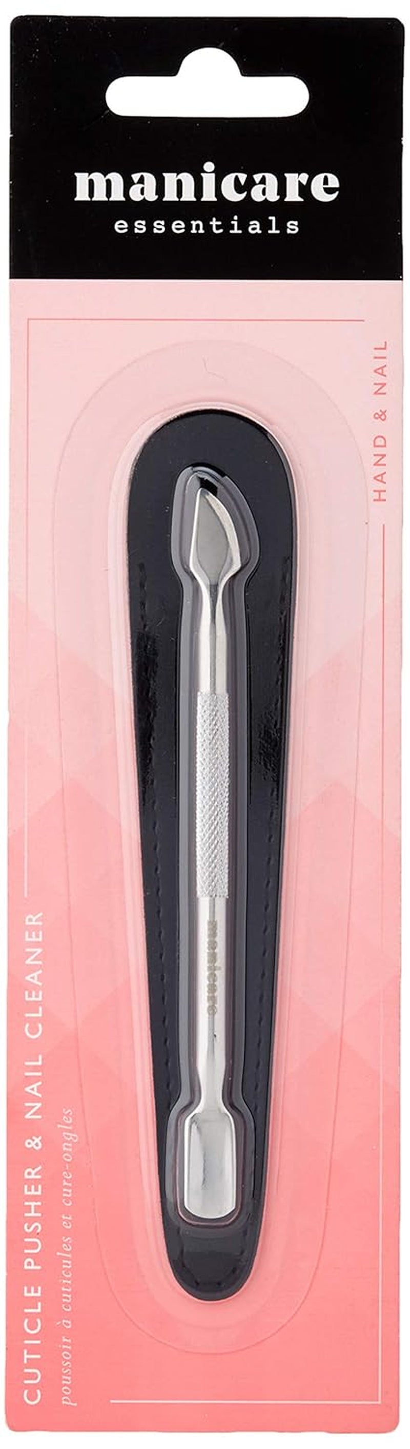 Împingător de cuticule și curățător de unghii, instrument profesional pentru manichiură/pedichiură, cu capete duble, oțel inoxidabil, perfect pentru cuticulele crescute excesiv, curăță sub/în jurul unghiei, îndepărtează oja