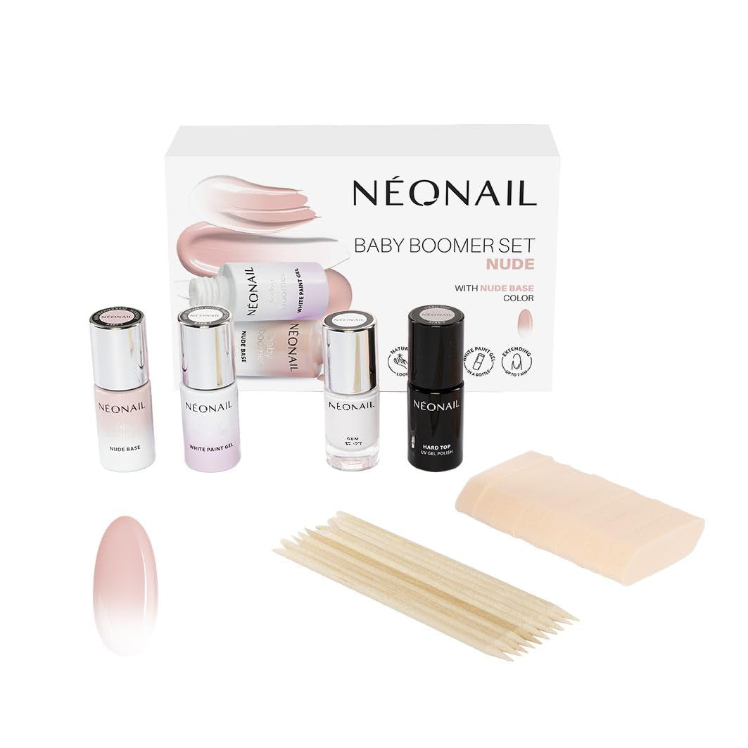 NEONAIL BABY BOOMER NUDE Set - Smalti UV - Set - Set Unghie - Colori - Base - Set Unghie - Unghie - Set - Smalto UV - Baby Boomer - Manicure - Nude - Smalto Duro - UV LED