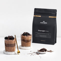 Farina d'avena notturna con proteine ​​| Cioccolato fondente e lampone | Colazione ad alto contenuto proteico | Snack a basso contenuto di zuccheri | Farina d'avena a basso indice glicemico | 500 g