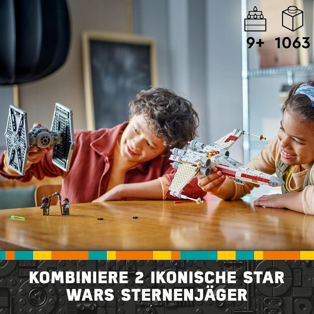LEGO Star Wars TIE Fighter e X-Wing Mashup, giocattolo costruibile Starfighter, idea regalo per bambini, astronavi personalizzabili, regalo per ragazzi, ragazze e tutti i fan 75393 Set da costruzione Beuche den LEGO-Store
