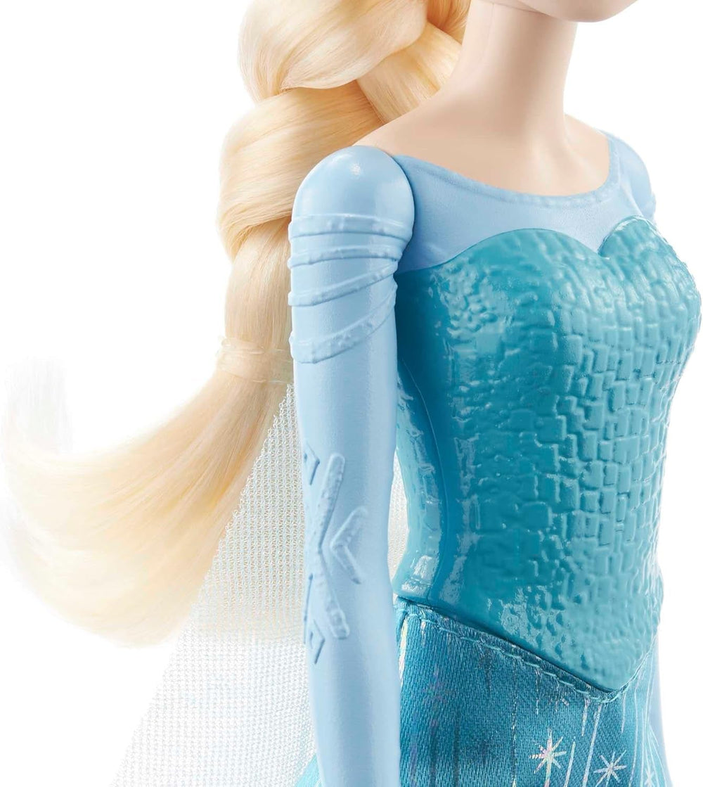 Mattel Disney The Ice Queen Elsa Doll, The Ice Queen Doll, păr blond pieptănat, mobilă, pantofi detașabili, cadouri Disney, jucării de la 3 ani, HLW47 Papusi Naty Shop