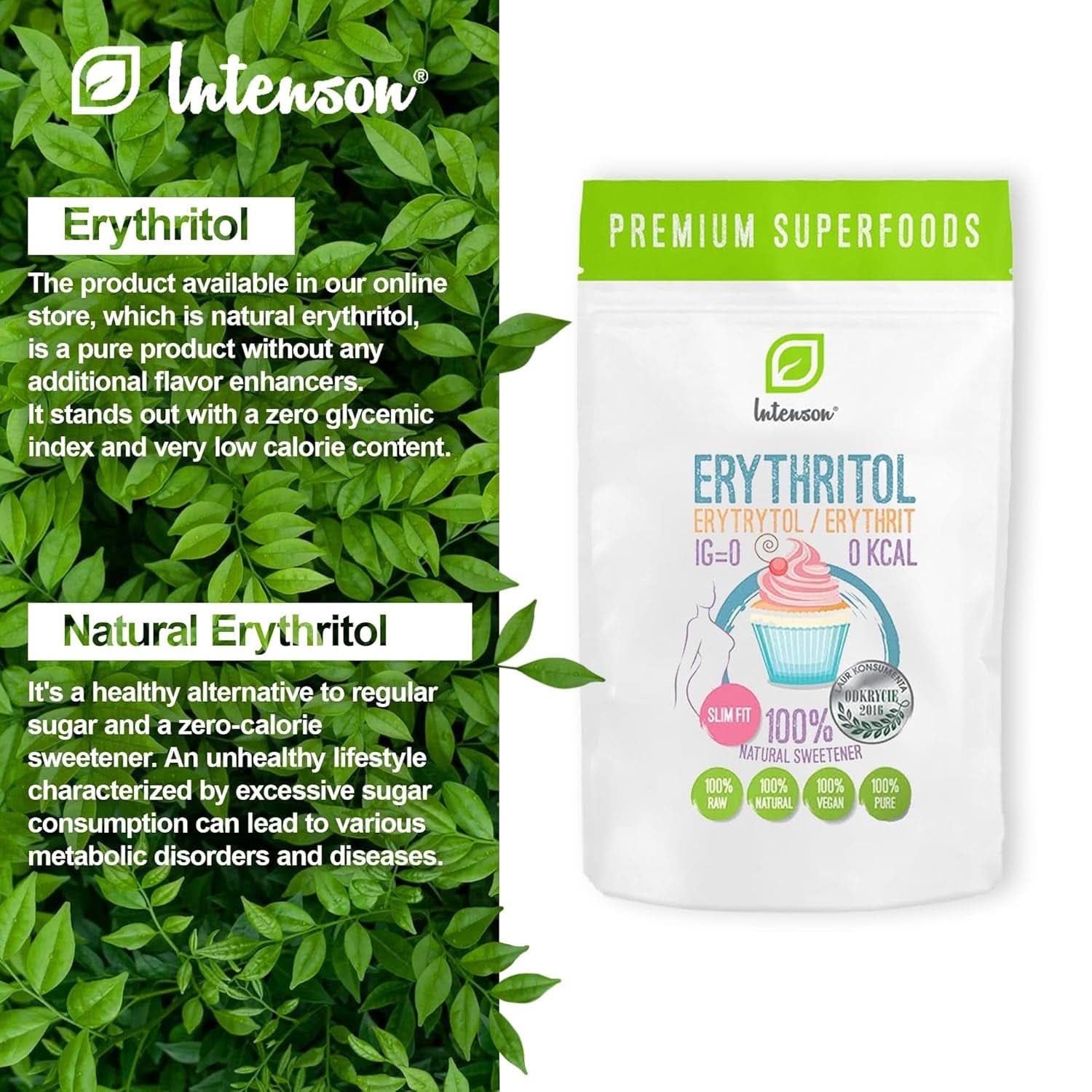 Eritritolo - Alternativa naturale allo zucchero, 2 Kg Dolcificanti Naty Shop