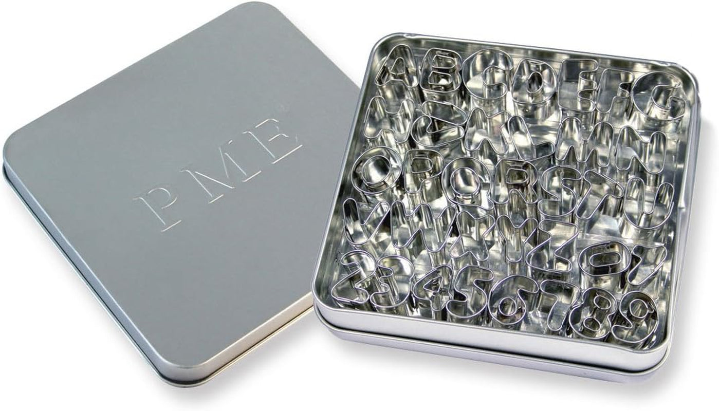 Forme de biscuiți din oțel inoxidabil AN360 pentru alfabet și cifre, asortiment, 36 de piese, oțel inoxidabil, argintiu, cm, 2 x 2 x 2 cm, 1 unitate