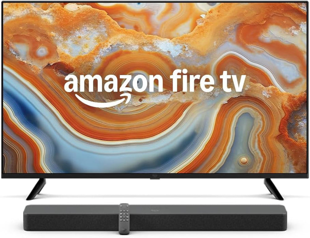 Televizor inteligent 4K UHD din seria Fire TV 4 | Ecran de 43 de inci și Fire TV Soundbar Plus | Sunet pe 3.1 canale, design all-in-one, Dolby Atmos, DTS:X, ideal și pentru dialog | 2024