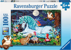 Ravensburger puzzle pentru copii - 10793 În pădurea fermecată - Unicorn puzzle pentru copii de 6 ani și peste, cu 100 de piese în format XXL Puzzle Naty Shop Titlu implicit