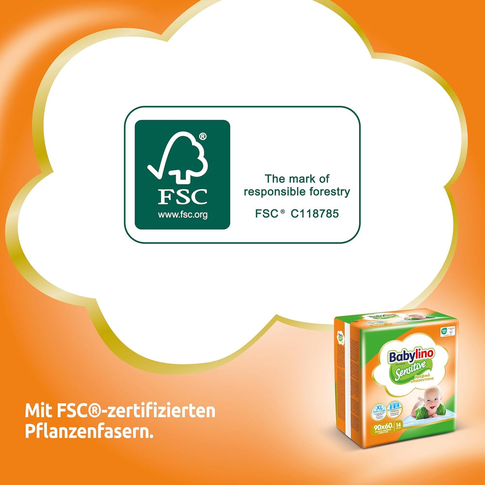 Salviette umidificate Sensitive, 90 x 60 cm, extra assorbenti, 14 pezzi