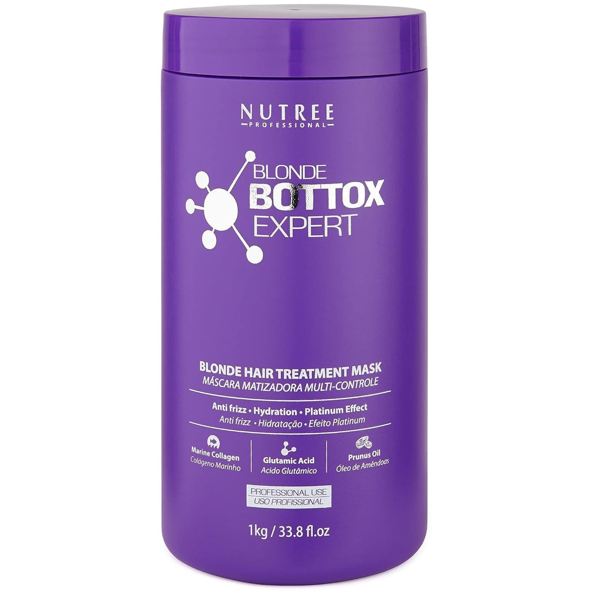 BLONDE BONDOX HAIR TREATMENT 1kg Professional Purple Heat Mask - Olive Oil - repară elasticitatea și flexibilitatea părului, înmoaie, hidratează și adaugă strălucire Masca de par Naty Shop Titlu implicit