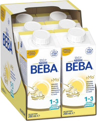 BEBA Junior, bevanda a base di latte pronta da bere per 1-3 anni, con HMO, contenuto proteico adeguato all'età, senza olio di palma, senza olio di pesce, alimenti per bambini, confezione da 6 (6 x 200 ml)