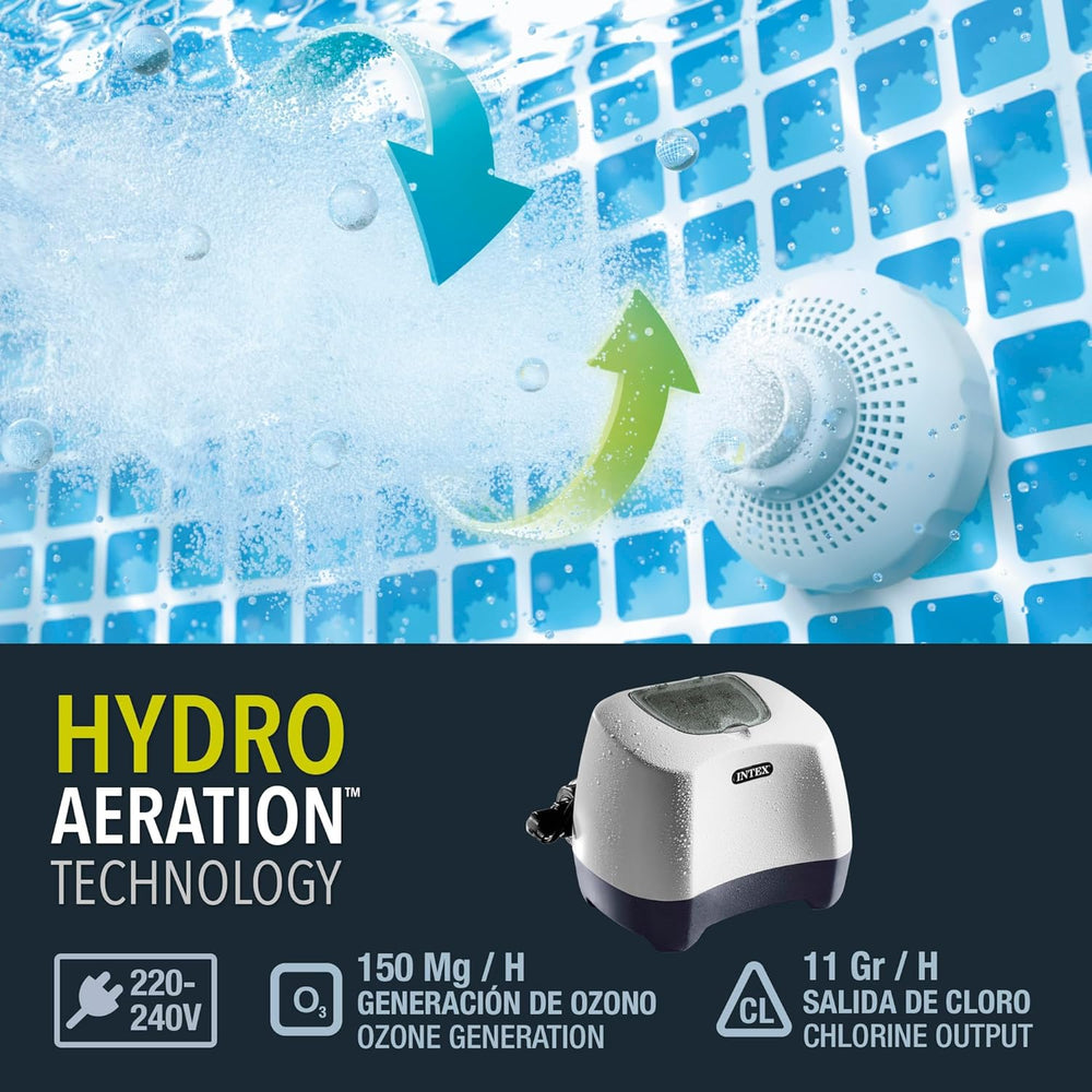 Sistema di pulizia per piscine con acqua salata Intex Krystal Clear Ozone - Senza cloro chimico (odore), 28666