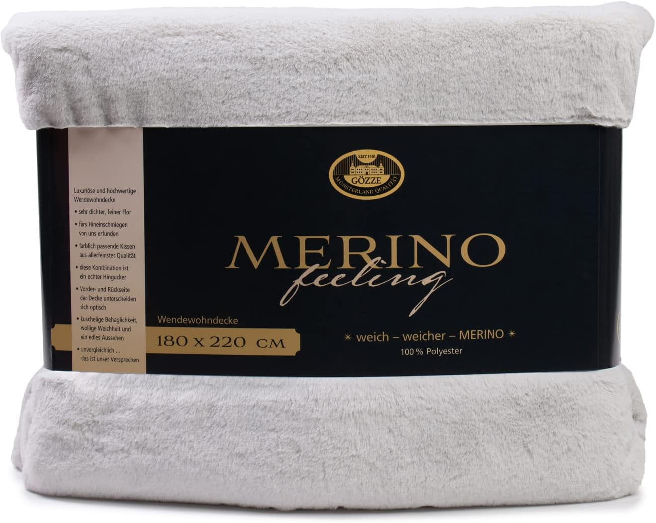 Gözze - Comoda coperta, reversibile, alta densità 600 G/M², 150 X 200 cm - Letti e coperte verde scuro Besuche den Gözze-Store Argento 180 X 220 cm