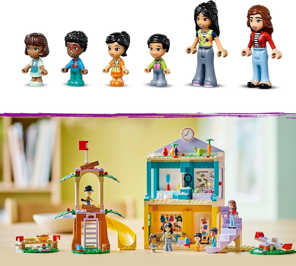 LEGO Friends Heartlake City Set da gioco per l'asilo per ragazze e ragazzi di 4 anni Gioco di ruolo creativo con 2 personaggi e 4 micro personaggi Giocattolo per lo sviluppo sociale 42636 Set di costruzione Besuche den LEGO-Store