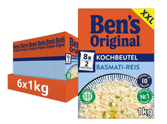 Riso Basmati originale di Ben, bollire in sacchetto per 10 minuti, 6 confezioni (6 x 1 kg)