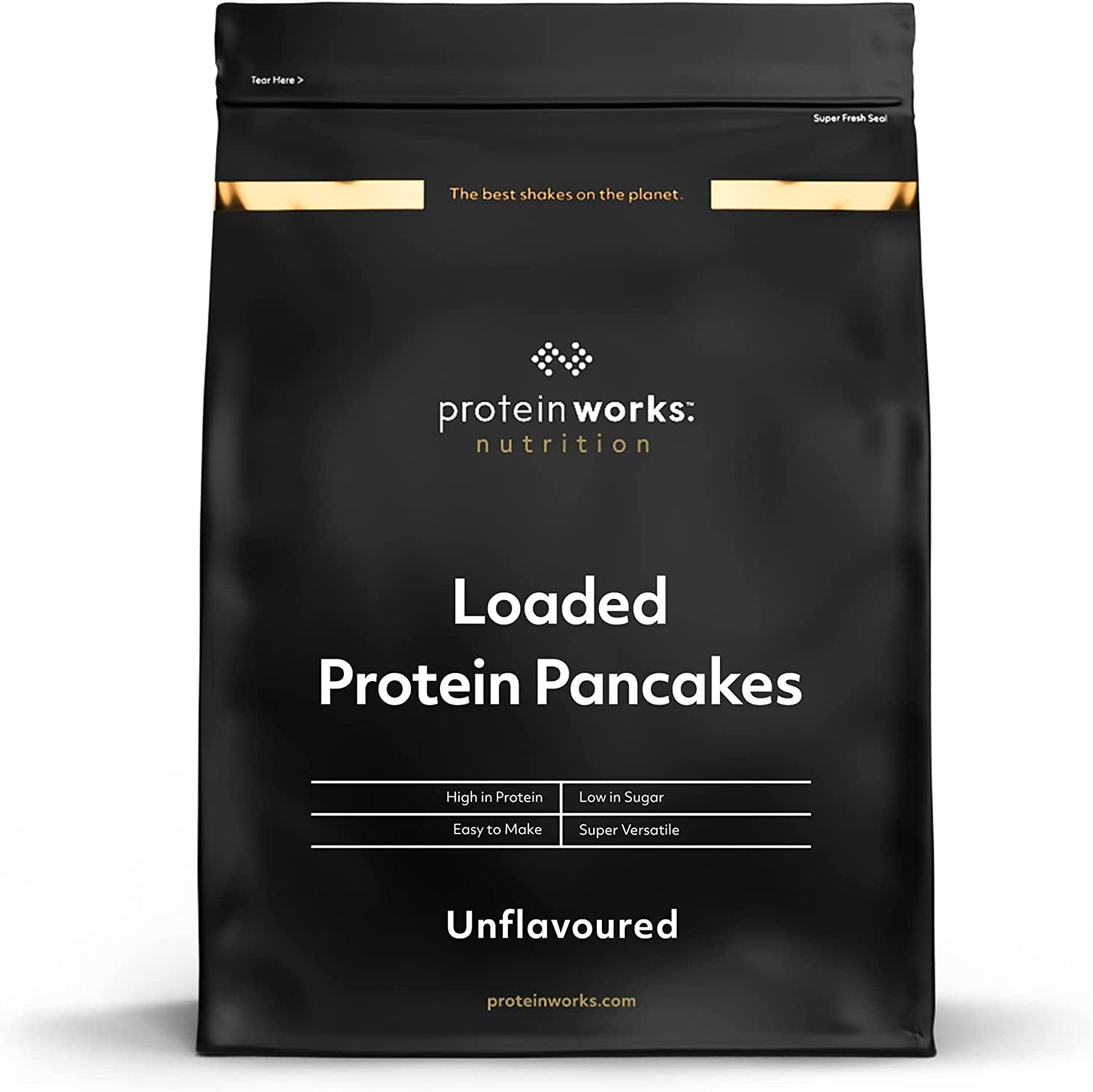 Protein Works - Pfannkuchen proteico caricato | Premium Pfannkuchen Mischung | Frittelle Eiweiß | Pancake Proteici | 8 porzioni | Naturale | 500G Miscela per panificazione e cottura Naty Shop 1 Kg (1Er Pack) Natürlich