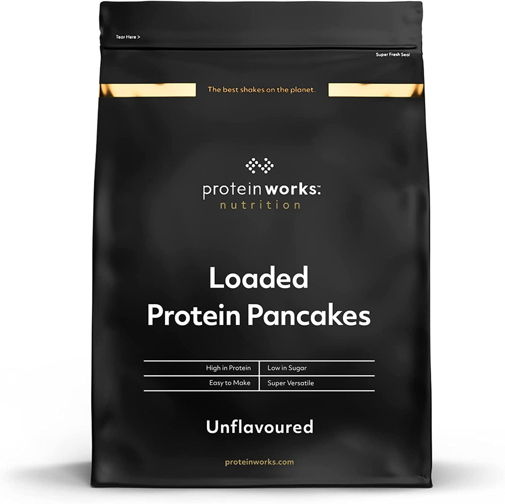 Protein Works - Pfannkuchen proteico caricato | Premium Pfannkuchen Mischung | Frittelle Eiweiß | Pancake Proteici | 8 porzioni | Naturale | 500G Miscela per panificazione e cottura Naty Shop 1 Kg (1Er Pack) Natürlich