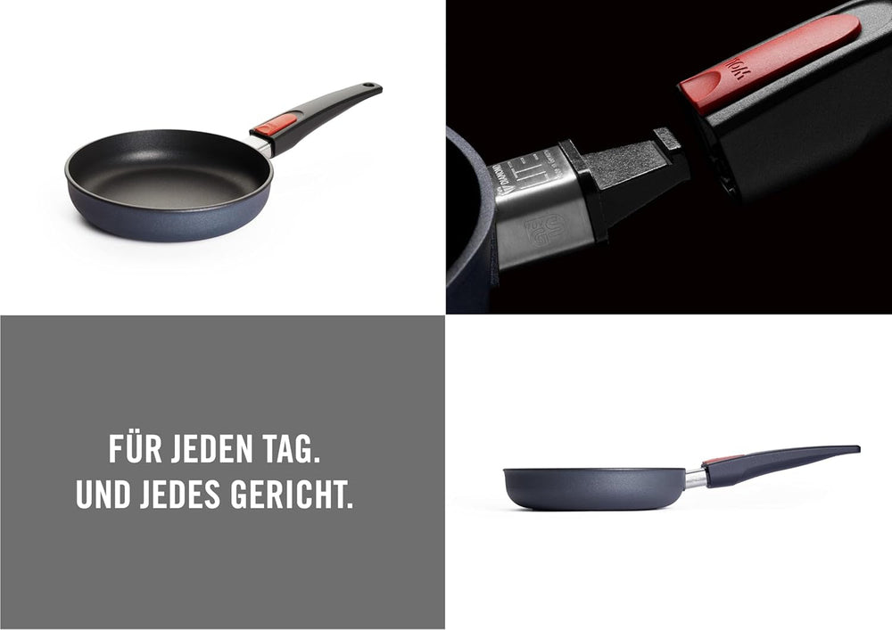 Padella piana Woll Diamond Lite - Induzione -, Ø 20 Cm, Altezza 5 Cm, Con manico removibile - Adatta a tutti i tipi di piano cottura, Fusione di alluminio, Rivestimento Antiaderente Pentole e Padelle Naty Shop