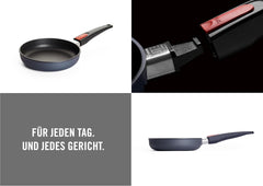 Padella piana Woll Diamond Lite - Induzione -, Ø 20 Cm, Altezza 5 Cm, Con manico removibile - Adatta a tutti i tipi di piano cottura, Fusione di alluminio, Rivestimento Antiaderente Pentole e Padelle Naty Shop